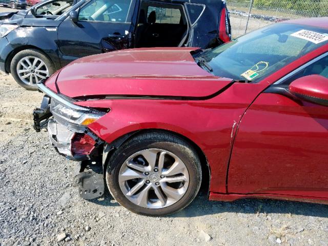 1HGCV1F12JA229135 - 2018 HONDA ACCORD RED photo 9