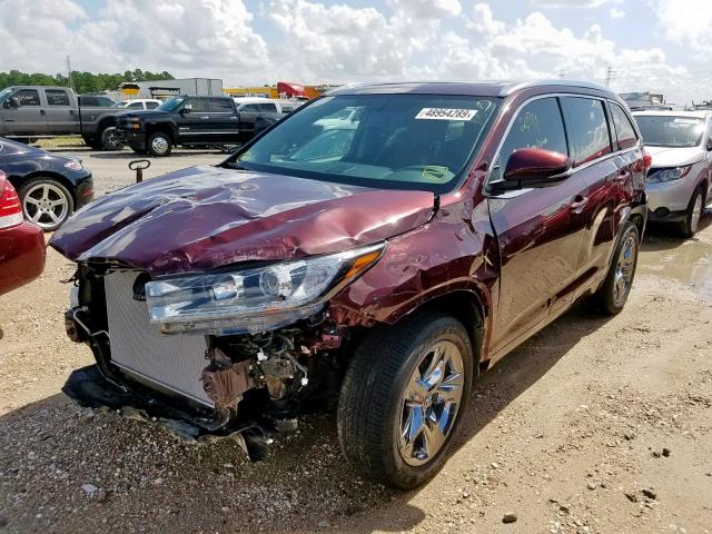 5TDYZRFH8JS281098 - 2018 TOYOTA HIGHLANDER MAROON photo 2