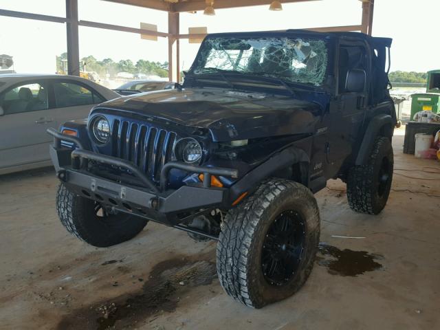 1J4FA49S03P301036 - 2003 JEEP WRANGLER / BLUE photo 2