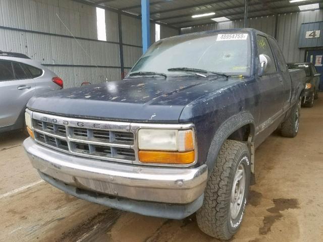 1B7GG23X6NS592689 - 1992 DODGE DAKOTA BLUE photo 2