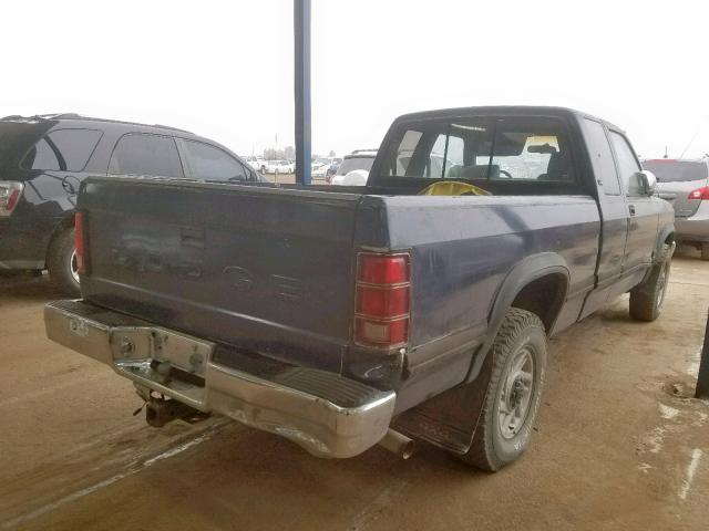 1B7GG23X6NS592689 - 1992 DODGE DAKOTA BLUE photo 4