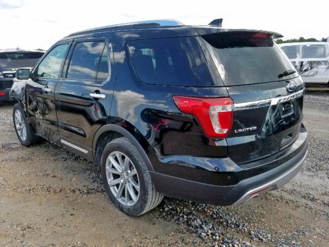 1FM5K7F82HGC23225 - 2017 FORD EXPLORER L BLACK photo 3