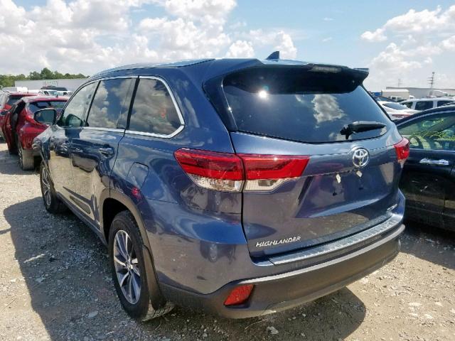 5TDJZRFH1JS897128 - 2018 TOYOTA HIGHLANDER BLUE photo 3