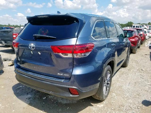 5TDJZRFH1JS897128 - 2018 TOYOTA HIGHLANDER BLUE photo 4