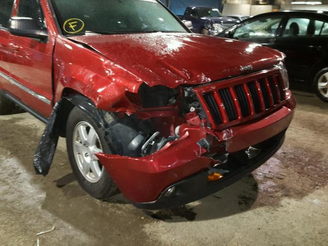 1J4PR4GK7AC153665 - 2010 JEEP GRAND CHER RED photo 9