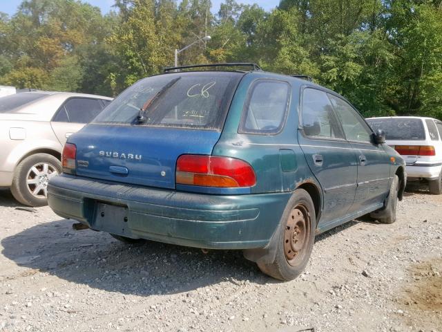 JF1GF6357SH813398 - 1995 SUBARU IMPREZA L GREEN photo 4