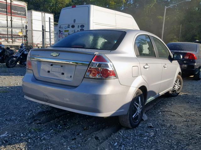 KL1TD5DE8AB091262 - 2010 CHEVROLET AVEO LS SILVER photo 4