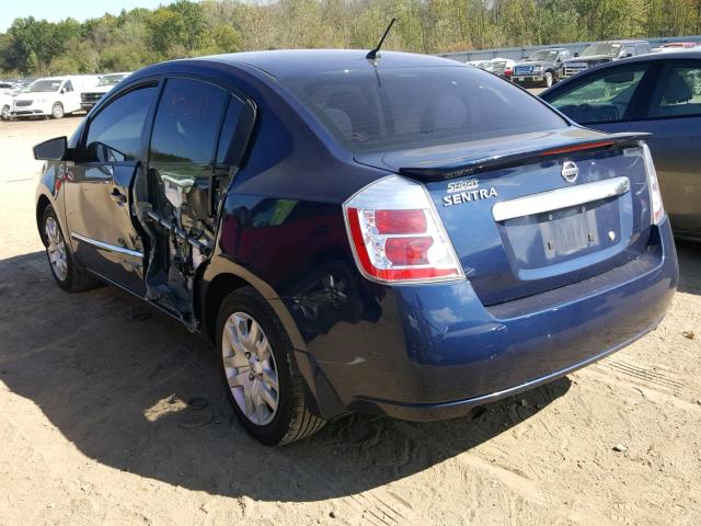 3N1AB6AP1CL643948 - 2012 NISSAN SENTRA 2.0 BLUE photo 3