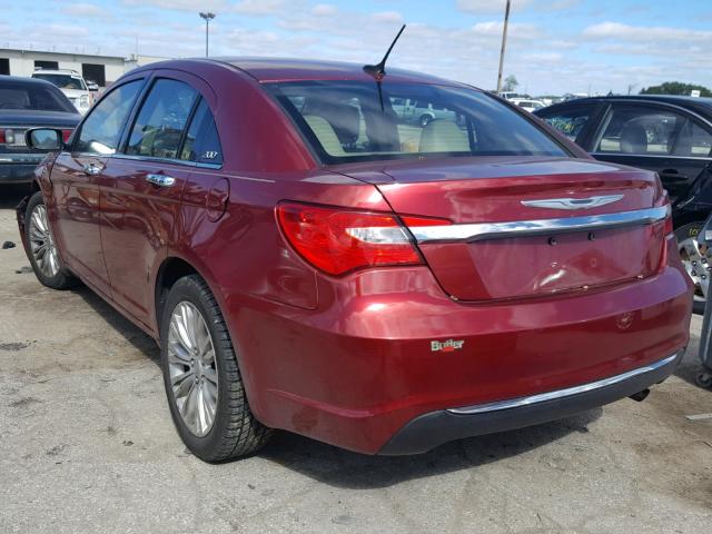 1C3BC2FB8BN551372 - 2011 CHRYSLER 200 LIMITE RED photo 3