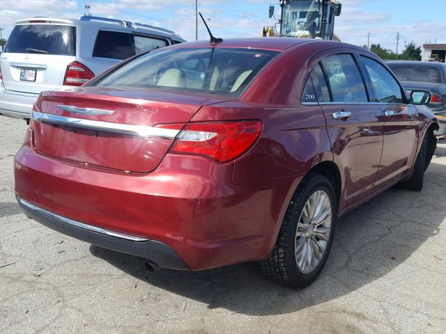 1C3BC2FB8BN551372 - 2011 CHRYSLER 200 LIMITE RED photo 4