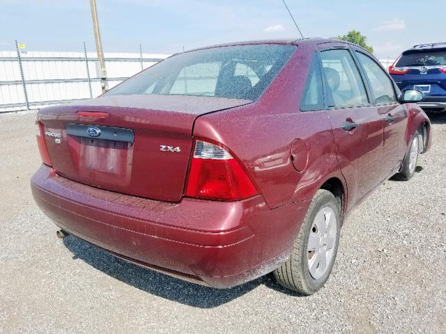 1FAFP34N46W102720 - 2006 FORD FOCUS ZX4 BURGUNDY photo 4