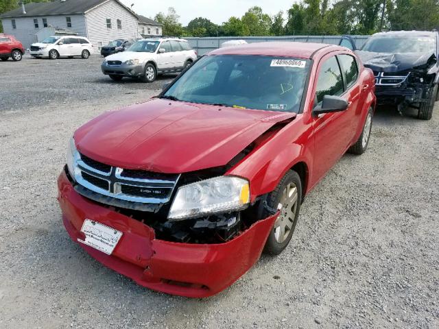 1B3BD4FB5BN518819 - 2011 DODGE AVENGER EX RED photo 2