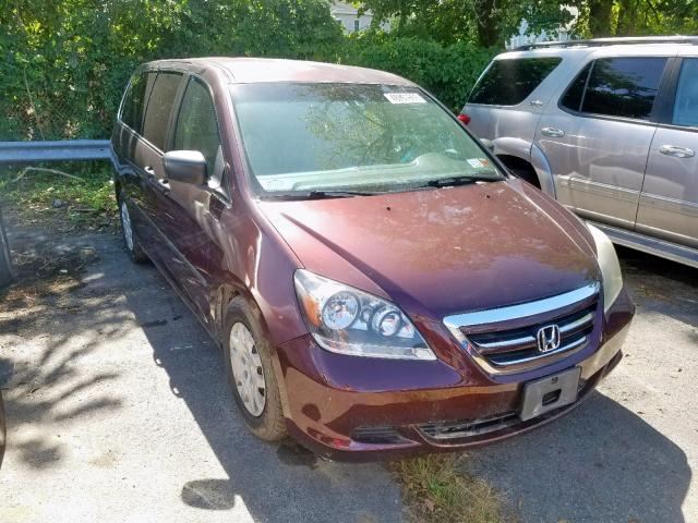 5FNRL38227B034605 - 2007 HONDA ODYSSEY LX RED photo 1