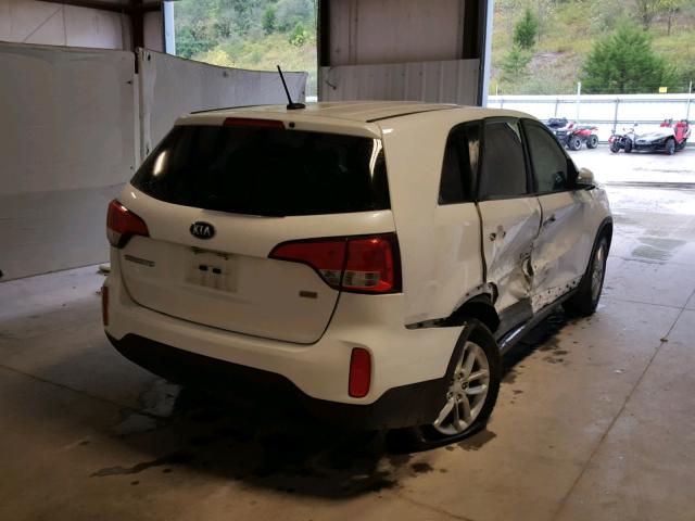 5XYKT3A63EG523230 - 2014 KIA SORENTO LX WHITE photo 4