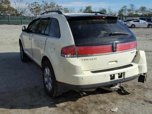 2LMDU68C97BJ34764 - 2007 LINCOLN MKX WHITE photo 3