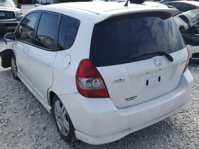 JHMGD386X7S018712 - 2007 HONDA FIT S WHITE photo 3