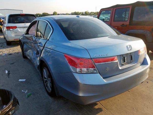 1HGCP2F86CA077621 - 2012 HONDA ACCORD EXL BLUE photo 3