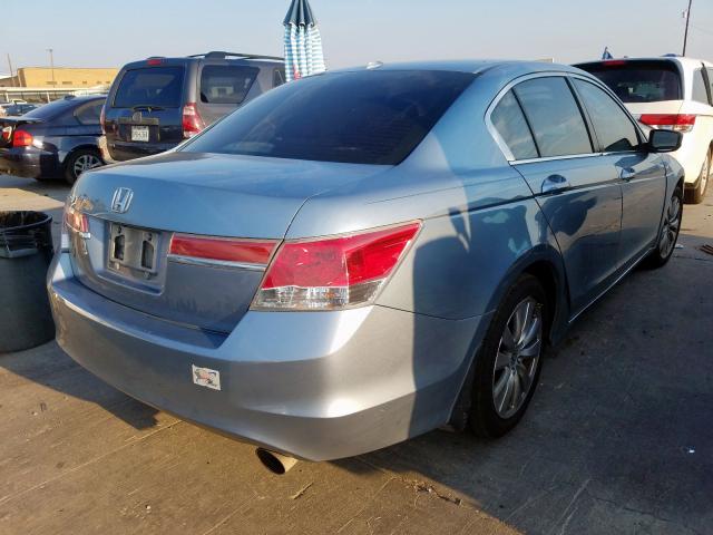 1HGCP2F86CA077621 - 2012 HONDA ACCORD EXL BLUE photo 4