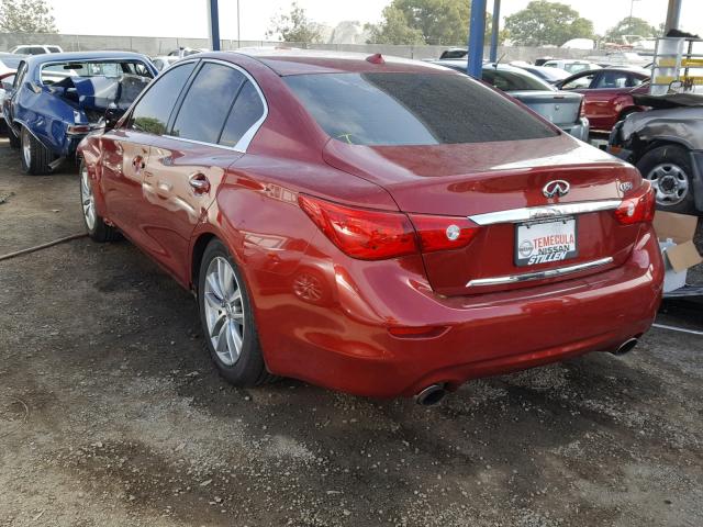 JN1BV7AP1FM335514 - 2015 INFINITI Q50 BASE RED photo 3