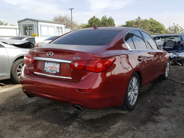 JN1BV7AP1FM335514 - 2015 INFINITI Q50 BASE RED photo 4