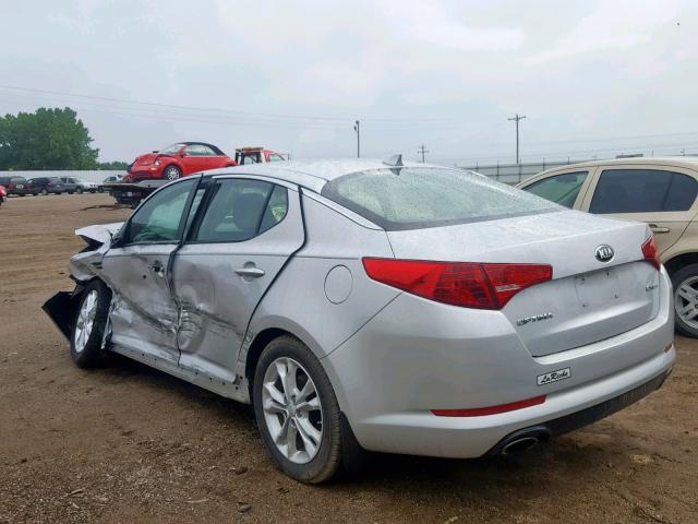 5XXGN4A76DG183153 - 2013 KIA OPTIMA EX SILVER photo 3