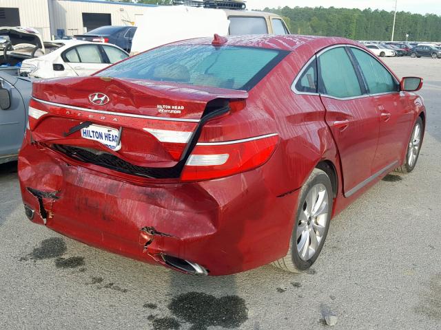 KMHFG4JG1DA226939 - 2013 HYUNDAI AZERA RED photo 4