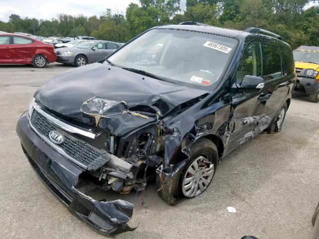 KNDMG4C77B6403759 - 2011 KIA SEDONA LX BLACK photo 2