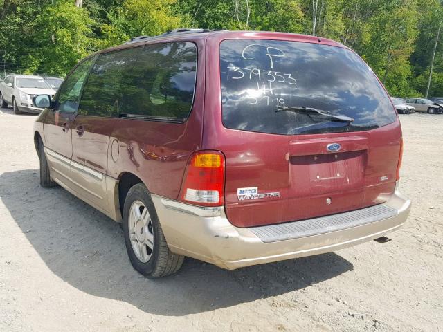 2FMZA53481BB58016 - 2001 FORD WINDSTAR S BURGUNDY photo 3