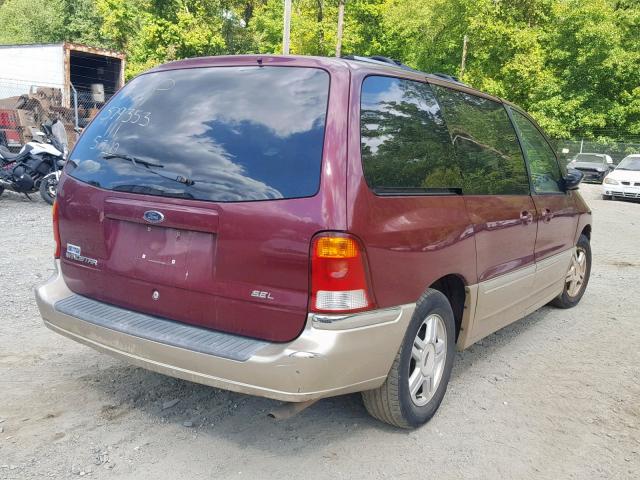 2FMZA53481BB58016 - 2001 FORD WINDSTAR S BURGUNDY photo 4