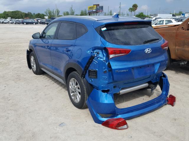 KM8J33A46JU785807 - 2018 HYUNDAI TUCSON LIM BLUE photo 3