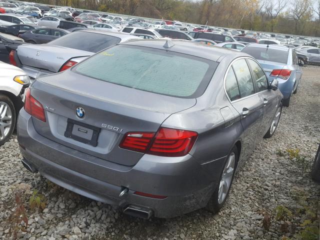 WBAFU9C56DDY71183 - 2013 BMW 550 XI GRAY photo 4