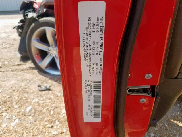 2C3CDXHG2FH730075 - 2015 DODGE CHARGER SX RED photo 10