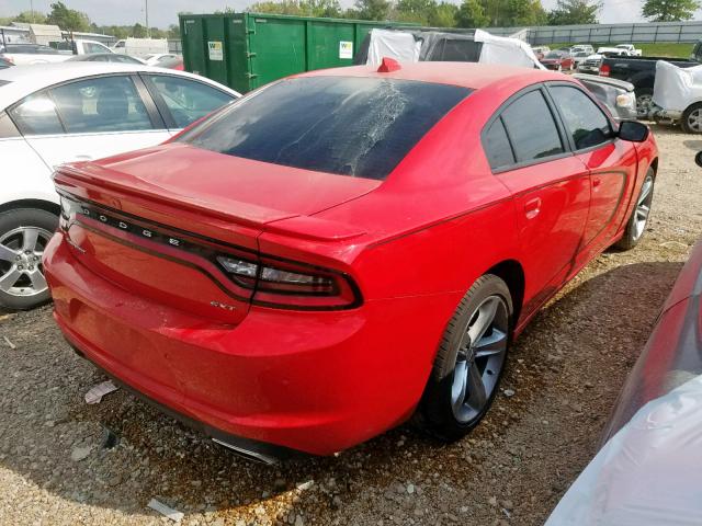 2C3CDXHG2FH730075 - 2015 DODGE CHARGER SX RED photo 4