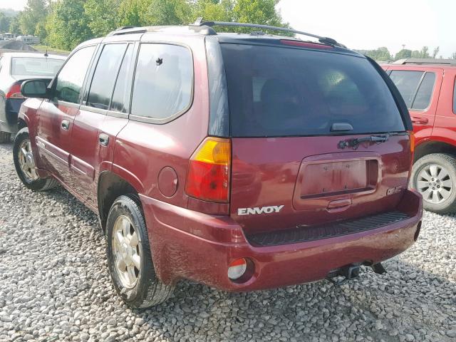 1GKDT13S222248967 - 2002 GMC ENVOY MAROON photo 3