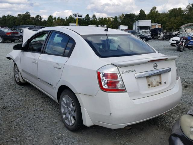 3N1AB6AP6CL684284 - 2012 NISSAN SENTRA 2.0 WHITE photo 3