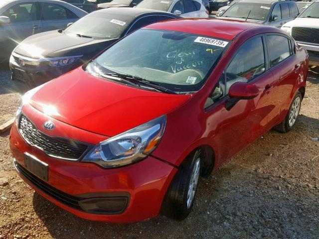 KNADM4A31D6306209 - 2013 KIA RIO LX RED photo 2