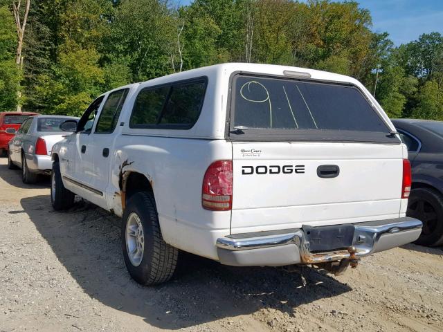 1B7GL2AN9YS743722 - 2000 DODGE DAKOTA QUA WHITE photo 3