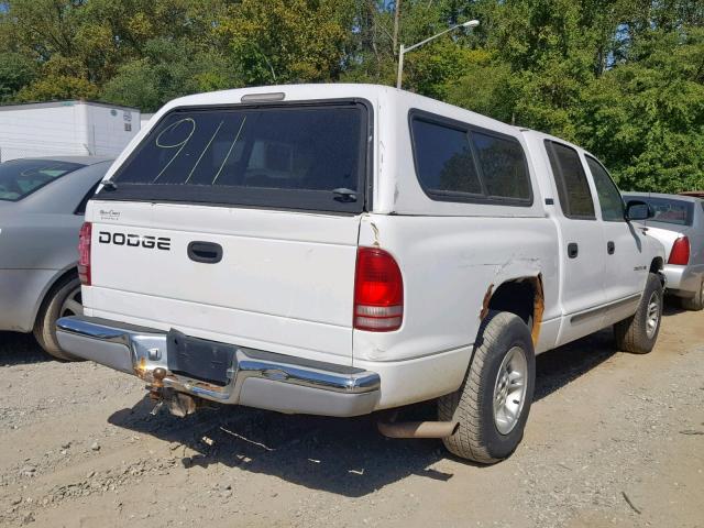 1B7GL2AN9YS743722 - 2000 DODGE DAKOTA QUA WHITE photo 4