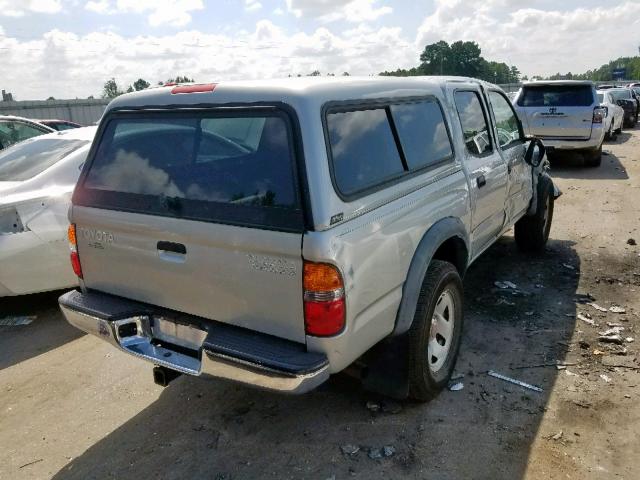 5TEGN92N74Z332276 - 2004 TOYOTA TACOMA DOU SILVER photo 4