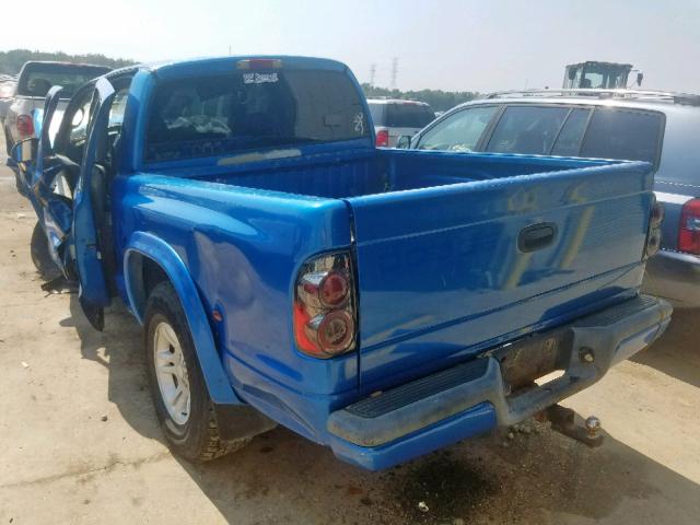 1B7GG2AN61S143525 - 2001 DODGE DAKOTA QUA BLUE photo 3