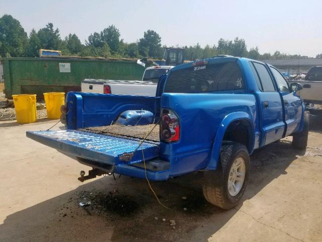 1B7GG2AN61S143525 - 2001 DODGE DAKOTA QUA BLUE photo 4