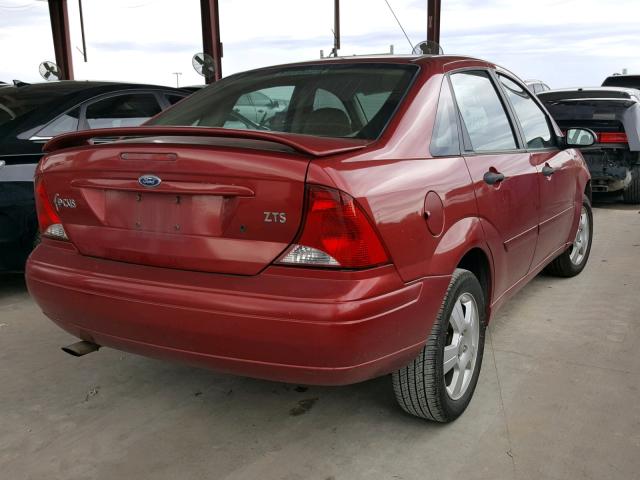 1FAHP38Z44W167828 - 2004 FORD FOCUS ZTS RED photo 4