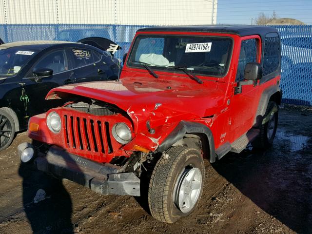 1J4FA49S65P367612 - 2005 JEEP WRANGLER / RED photo 2