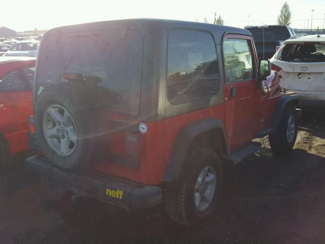 1J4FA49S65P367612 - 2005 JEEP WRANGLER / RED photo 4