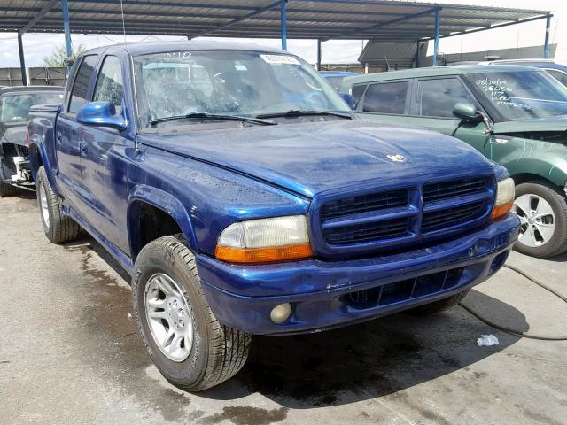 1B7HG48N32S593821 - 2002 DODGE DAKOTA QUA BLUE photo 1