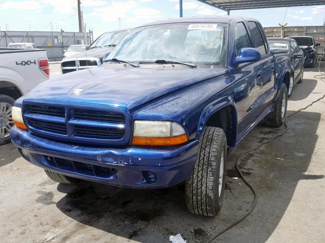 1B7HG48N32S593821 - 2002 DODGE DAKOTA QUA BLUE photo 2