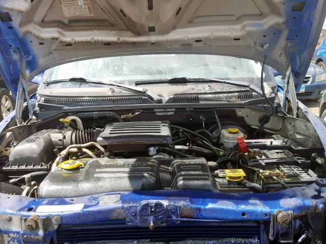 1B7HG48N32S593821 - 2002 DODGE DAKOTA QUA BLUE photo 7