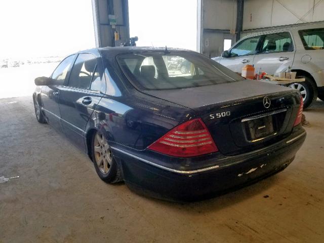 WDBNG75J22A246507 - 2002 MERCEDES-BENZ S 500 BLUE photo 3