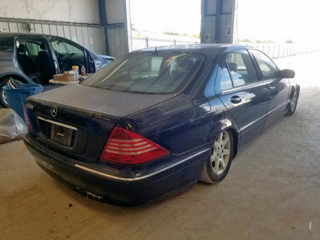 WDBNG75J22A246507 - 2002 MERCEDES-BENZ S 500 BLUE photo 4