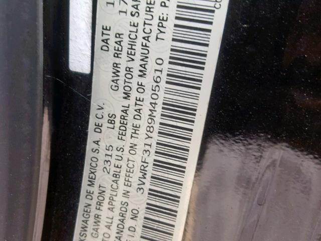 3VWRF31Y89M405610 - 2009 VOLKSWAGEN NEW BEETLE შავი ფოტო 10